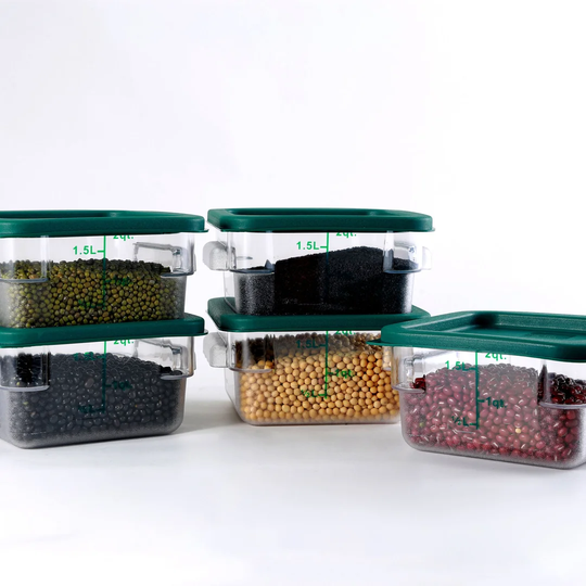 Belfry Kitchen 2 Qt Commercial Grade Square Food Storage Containers With Lids,polycarbonate,clear - Case Of 5