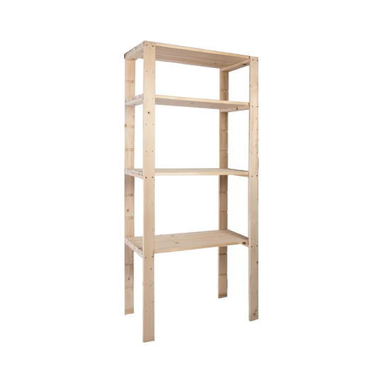 Hebert Wooden Storage Rack With 4 Shelves