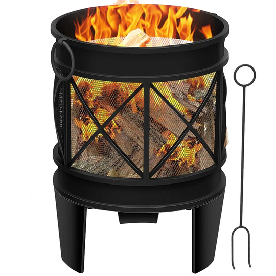 58Cm H x 45Cm W Cast Iron Wood Burning Outdoor Fire Pit