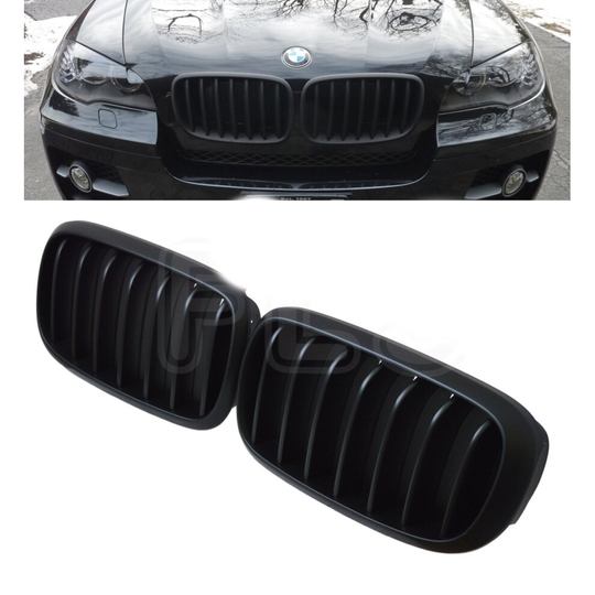 Pair Front Kidney Matte Black Grill Grille For BMW F15 F16 X5 X6 2013-2017 UK