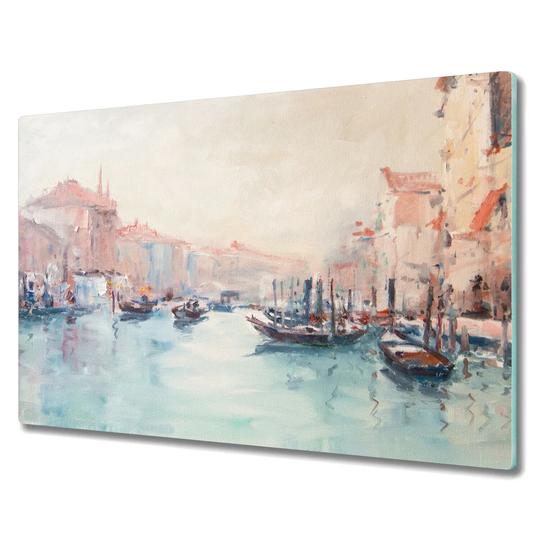 Raritan Tempered Glass Marina City River Boats Chopping Board