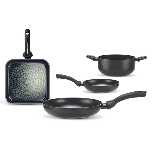 Black Diamond 4 Piece Aluminium Non Stick Cookware Set