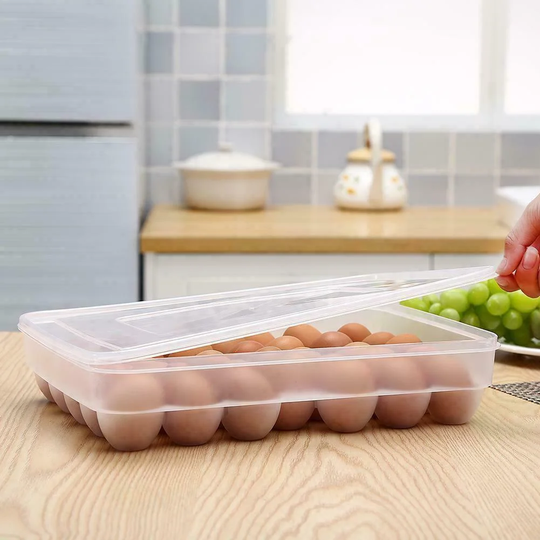 34 Eggs Container With Lid | Portable | Stackable | Large Capacity Egg Holder | Protect And Keep Eggs Fresh | Made Of High-quality Pp Plastic Hygiene