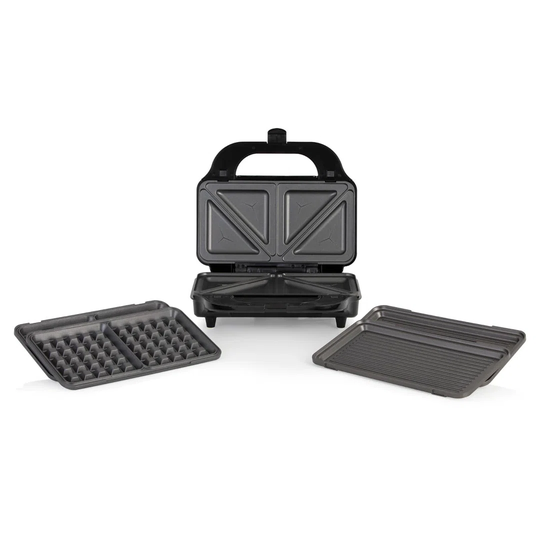 Tower T27020RG 3-in-1 Deep Fill Sandwich Maker with Interchangeable Waffle Plates, Rose Gold