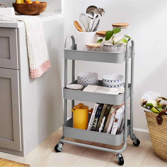 Nakagawa 44 Cm Kitchen Trolley with Locking Wheels