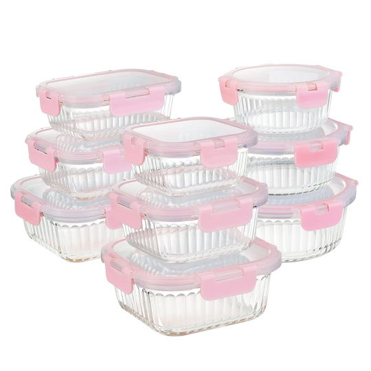 Belfry Kitchen Nachhaltiges Frischhaltedosen Set, 18-Tlg. (9 Behälter + 9 Deckel) Geeignet Für Mikrowelle, Spülmaschine, Ofen & Gefrierschrank. Luf