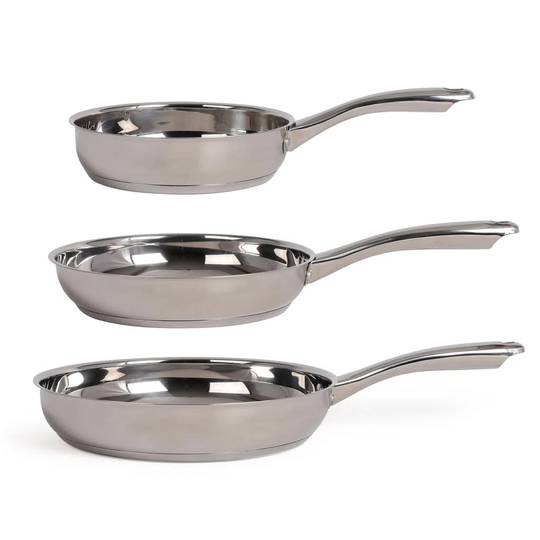 Livoo 3-Piece Frypan Set Stainless Steel Silver