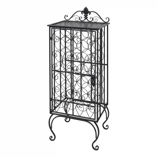 Mendiola 28 Bottle Floor Wine Bottle Rack in Black