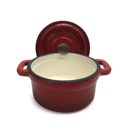 Enameled Cast Iron Dutch Oven (Small/Mini) - 10 Cm Diameter, Red