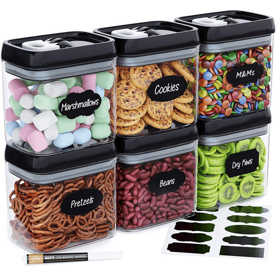 Chef's Path Airtight Food Storage Container Set - 10 Chalkboard Labels & Marker - Kitchen & Pantry Containers - BPA-Free - Clear Plastic Canisters wit