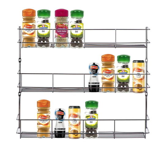 Chrome Spice Herb Jar Rack Holder