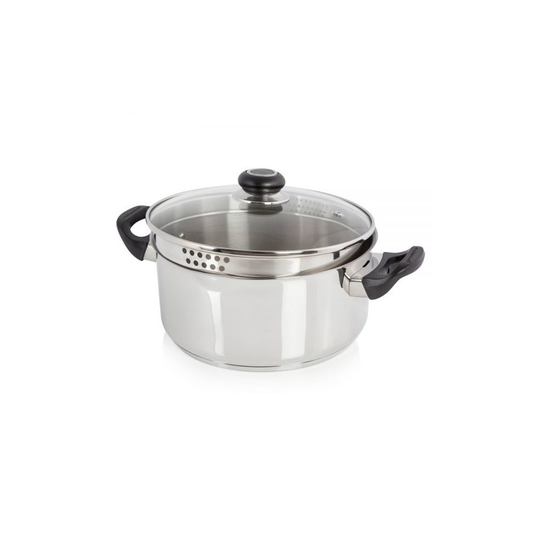 Morphy Richards 970007 Casserole Pot with Lid, Morphy Equip, Stay Cool Handles, Stainless Steel, 24 cm