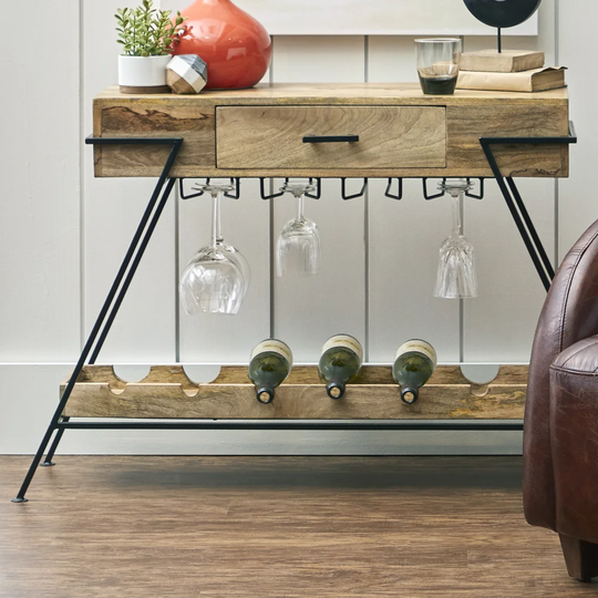 Waleska 7 Bottle Wine Bottle & Glass Rack