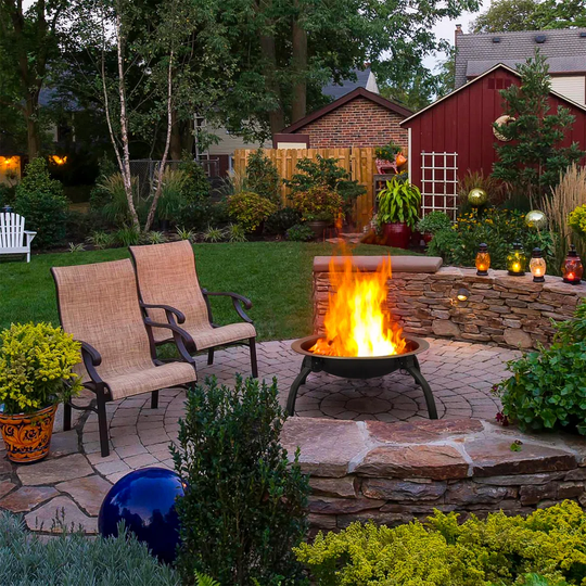 Bulle 38.5Cm H x 54Cm W Iron Wood Burning Outdoor Fire Pit with Lid