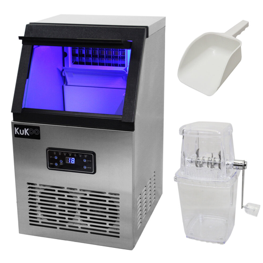 Commercial Ice Maker Stainless Steel Machine 40kg/24hr Restaurant Bar IceMaker