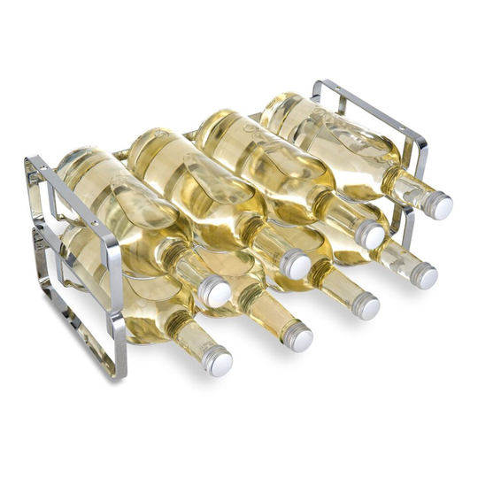 (SILVER) LIVIVO 2x Stackable Wine Rack Storage 4 Bottle Metal Wine Storage Display Shelf Holder