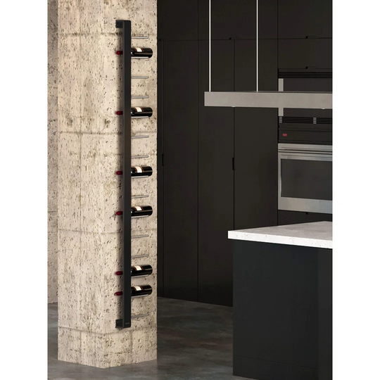 Herwiga 6 Bottle Wall Mounted Wine Bottle Rack in Black/Silver