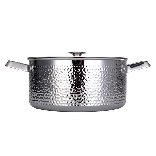 Vargen & Thor Kroma hammered chrome plated casserole pot with lid Pixel. 4 L