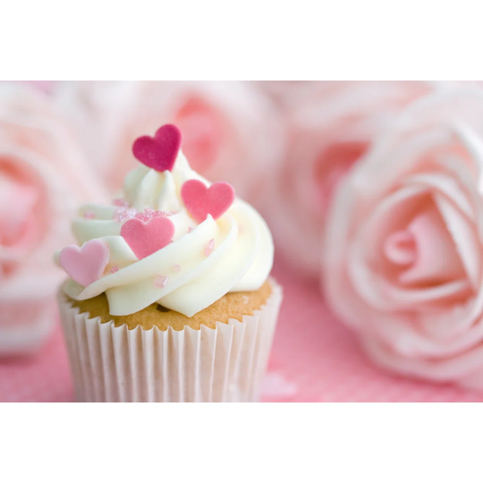 Valentine Cupcake by Ruthblack - Wrapped Canvas Photograph
