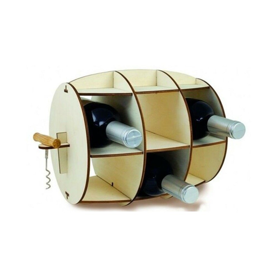 6 Bottle Wooden Wine Rack Bottle Store. Barrel Shaped Wine Rack & Corkscrew