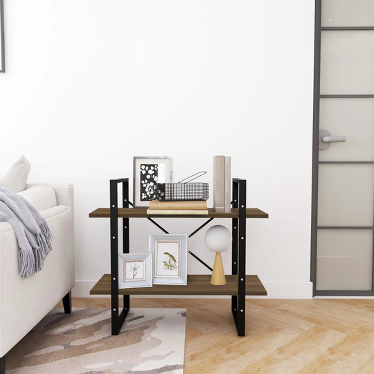 Borough Wharf Bookcase 2 Compartments Brown Oak 80X30x70 Cm Engineered wood