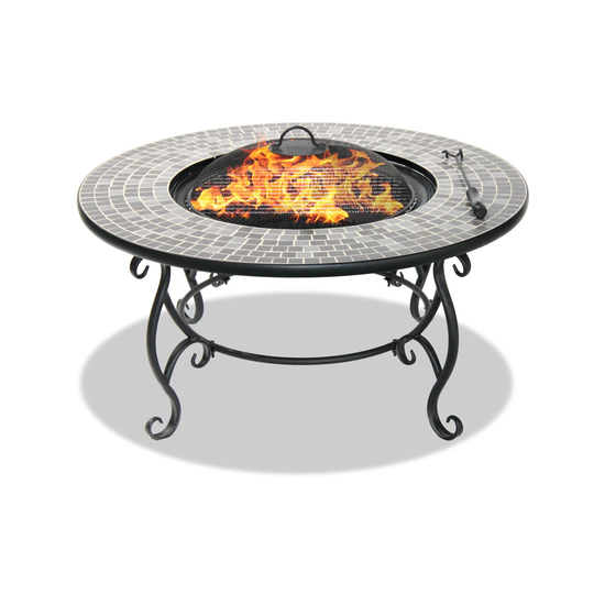98B8F9841D9A437EB1856BF880DFF634 Sumptuous Garden & Patio Heater Fire Pit Brazier, Coffee Table, Barbecue And Ice Bucket With Mosaic Ceramic Tiles