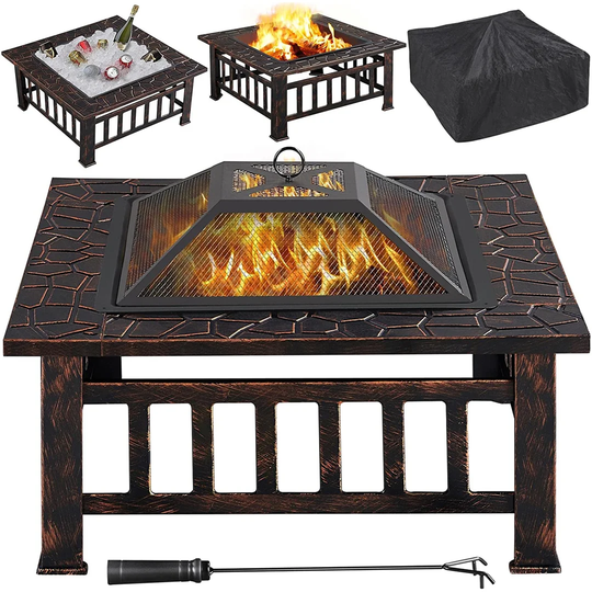 Mckain 35.5Cm H x 80.5Cm W Steel Wood Burning Outdoor Fire Pit with Lid