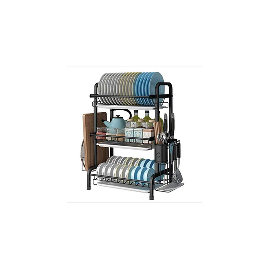 (3 Tier) Stainless Steel Sink Dish Storage Drain Rack
