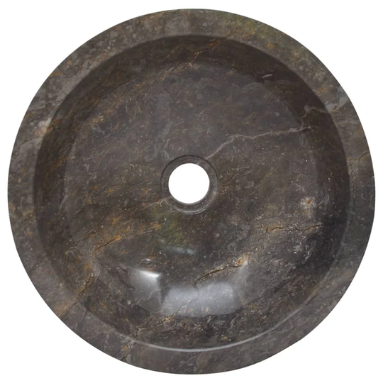 Trawick Grey Marble Handmade Oval Bathroom Sink