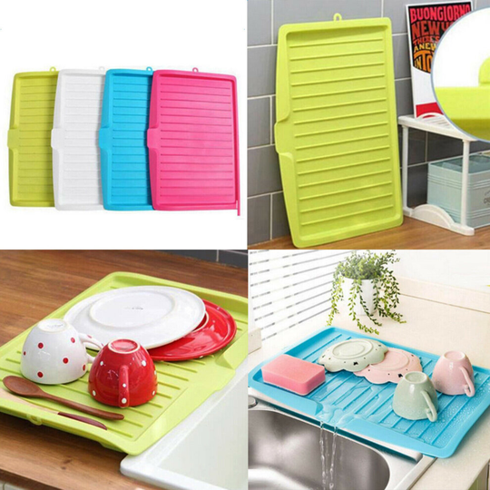 Worktop Dish Drainer Drip Tray Large Kitchen Sink Drying Rack Holder