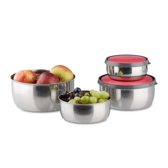 Strait Stainless Steel 4 Piece Food Storage Container Set