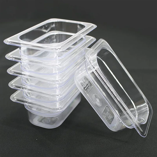 1/9 Size Polycarbonate Gastronorm Pans,176*108*65mm,clear - Pack Of 6