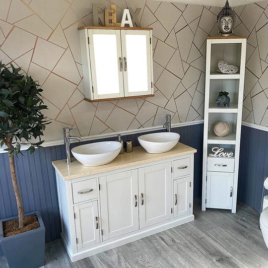 Arcuri Solid Beech 1230mm Free-standing Double Vanity Unit