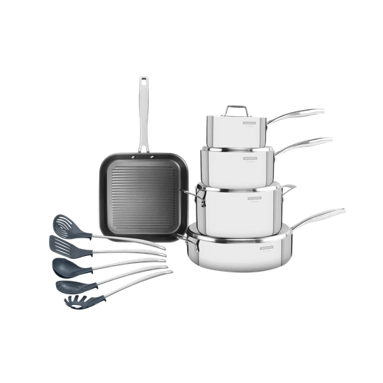 Tramontina 10 Pcs. Tri-Ply Cookware And Utensil Set