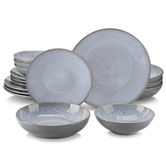 Dinner Service Stoneware 16-piece Combination Service Set Of Earthenware, Tableware Set In Vintage Look For 4 People