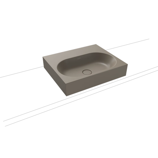 Warm Grey Steel Enamel Rectangular Countertop Bathroom Sink