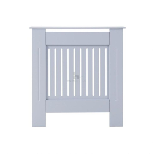 Small Radiator Cover Wall Cabinet MDF Wood Furniture Vertical Grill Modern, Grey