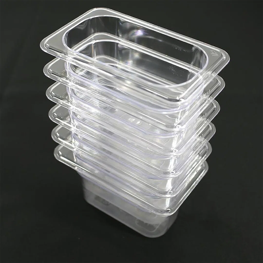 1/9 Size Polycarbonate Gastronorm Pans,176*108*100mm,clear - Pack Of 6