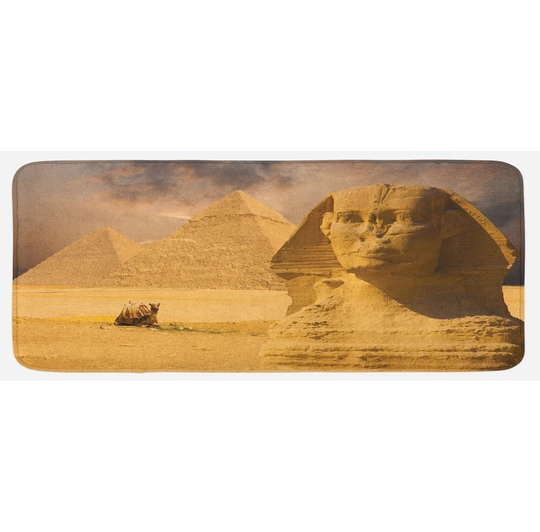 Bonnie Egyptian Print Sphinx Old Face Kitchen Mat