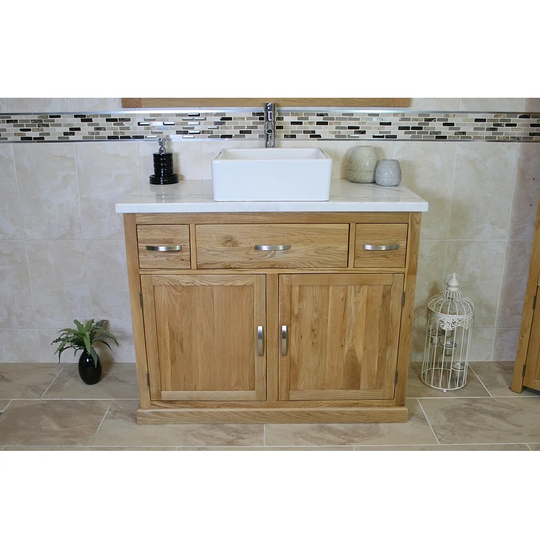 Rocco Solid Oak 1000mm Free-Standing Vanity Unit