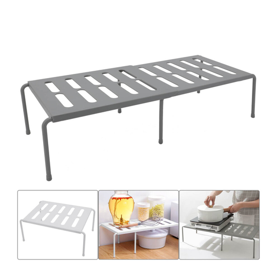 (White) Kitchen Cupboard Organiser Storage Shelf Rack