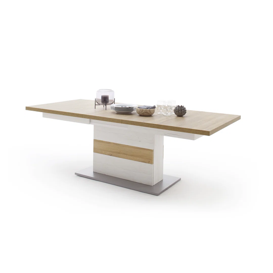 180 Cm Extendable Self-Storing Leaf Solid Oak Dining Table