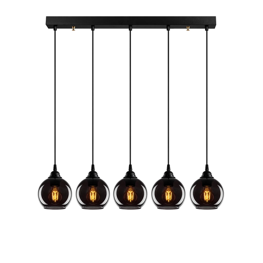 Paulding 5 - Light Kitchen Island Globe Pendant with Glass Accents