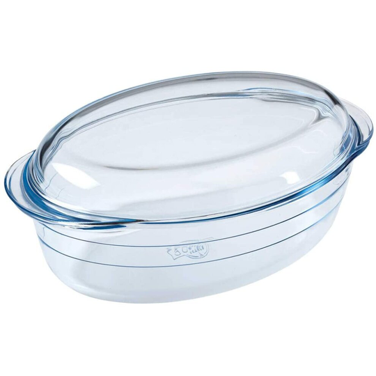 O'Cuisine Kitchen Glass Oval Casserole Roasting Dish 4.0L Transparent