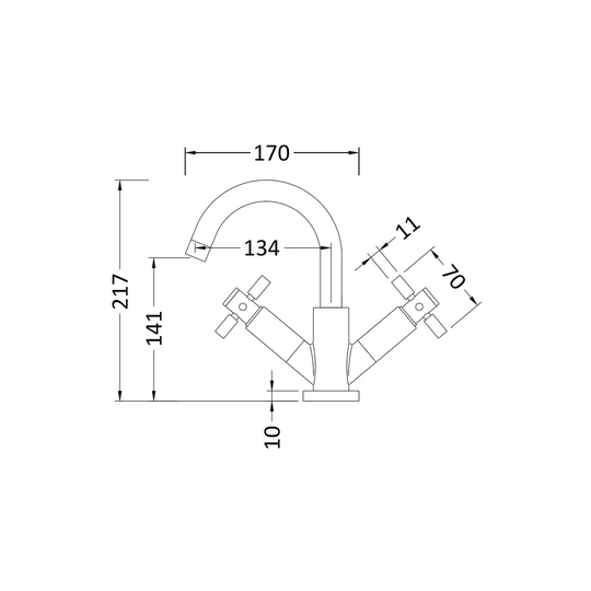 Tec Mono Basin Mixer with Waste