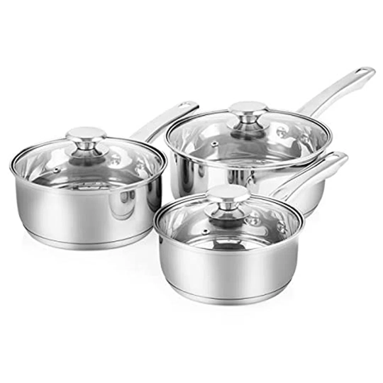 Belfry Kitchen 3 Pieces Stainless Steel Cookware Set