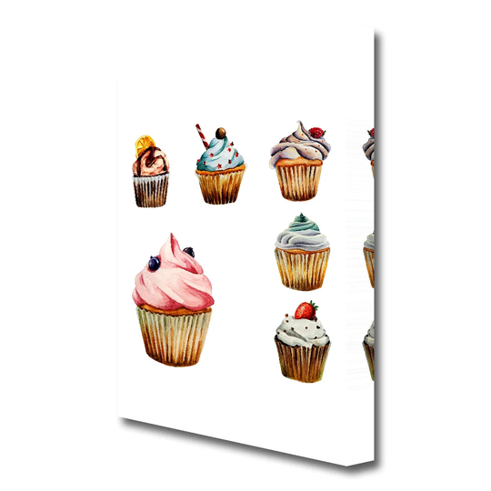 'Cupcake 1 Kitchen' Painting Print on Canvas