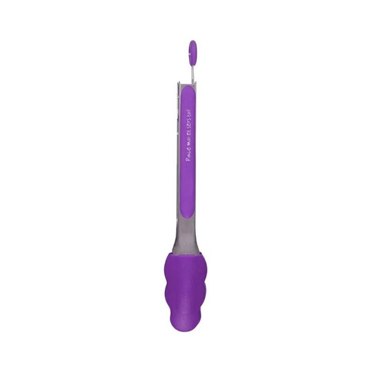 Purple Colored Silicone Kitchen Tongs