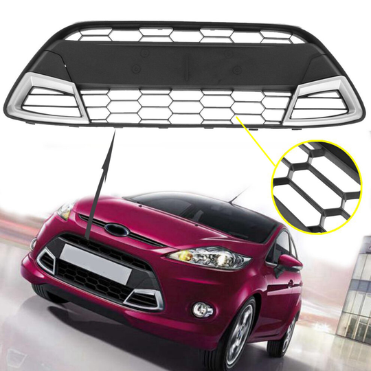 Fit Ford Fiesta Mk7 2008-13 Front Lower Centre Bumper Grille Black