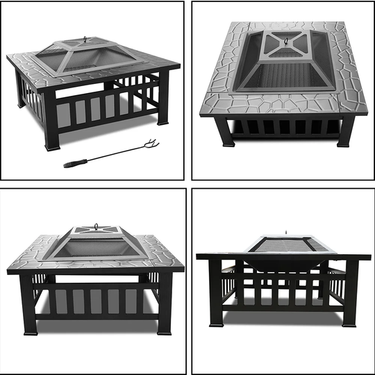 Gianluca 46Cm H x 81Cm W Steel Wood Burning Outdoor Fire Pit with Lid
